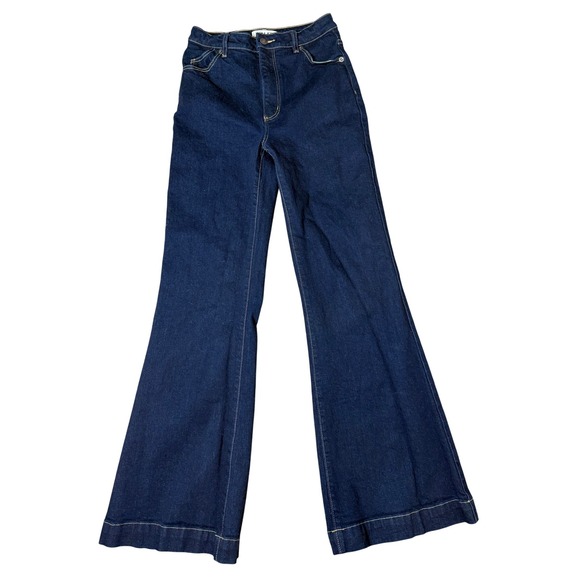 Rolla's Eastcoast Flare Jeans High Rise Size 26 Dark Wash Size 26 Retro 70s Look - Picture 1 of 5